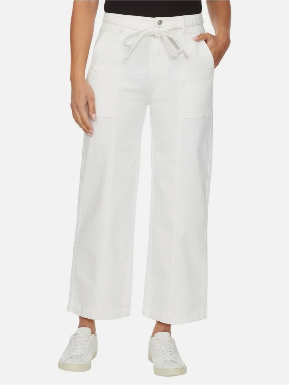 NWT Hudson Wide-Leg Drawstring Crop Pants - White